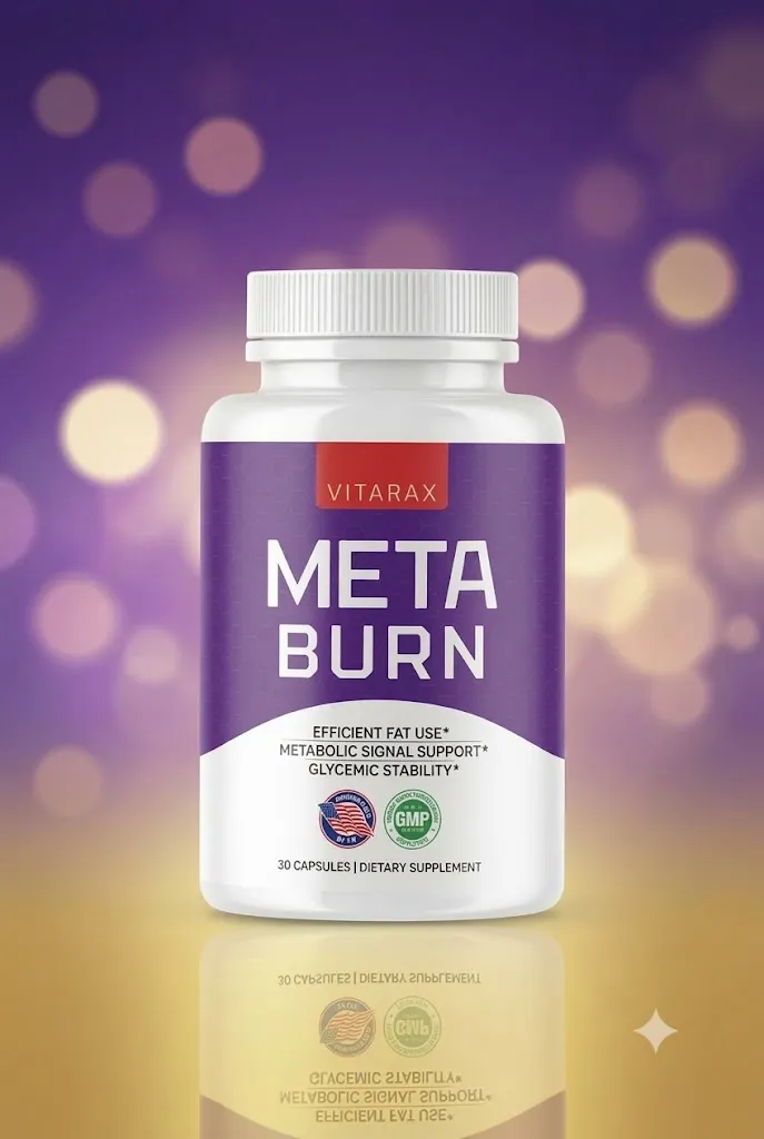 MetaBurn weight loss supplement bottle for metabolism support, fat burning, glycemic balance, and healthy weight management.